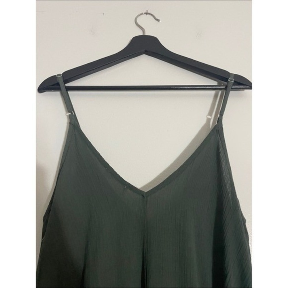 Lovestitch Maxi Dress Green Gauze Textured Adjustable Straps Small Boho Slip - Picture 7 of 15